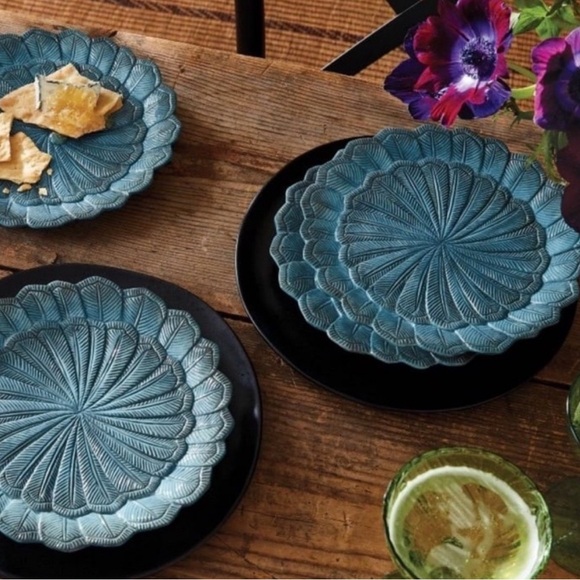 4pc 9" Stoneware Feather Salad Plates - John Derian for Target - Picture 2 of 4